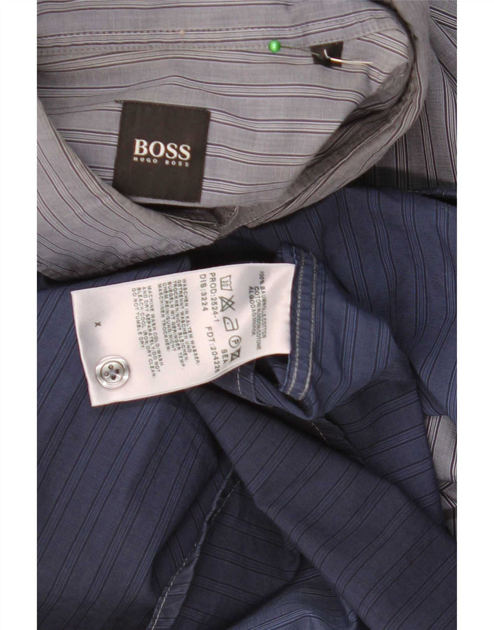 Camisa Hugo Boss Hombre Grande Azul Tie Dye Algodón