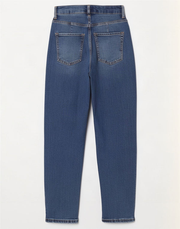 Marks & Spencer Vaqueros cónicos de talle alto para mujer UK 8 Small W24 L26 Azul