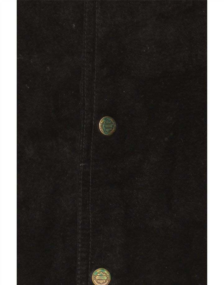 Pionier Chaleco de ante para hombre 4XL Negro