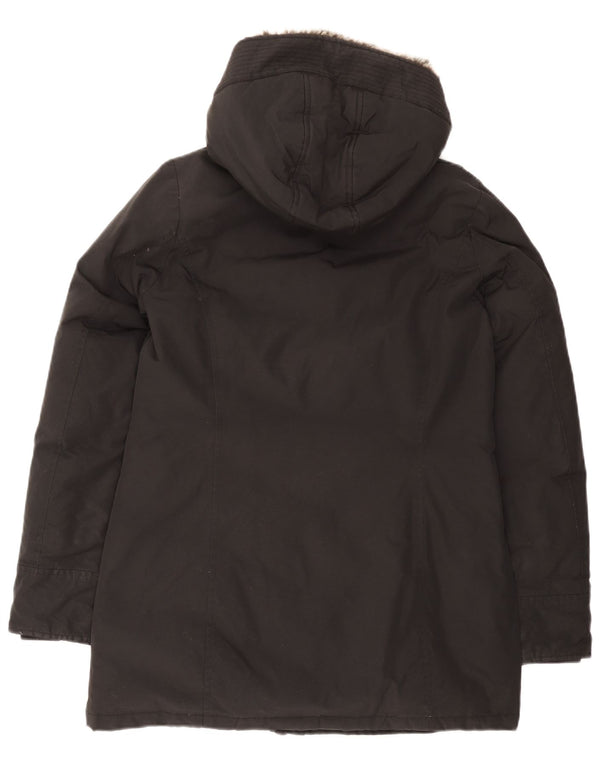 Woolrich Chaqueta acolchada con capucha para mujer UK 44 Mediana Algodón negro