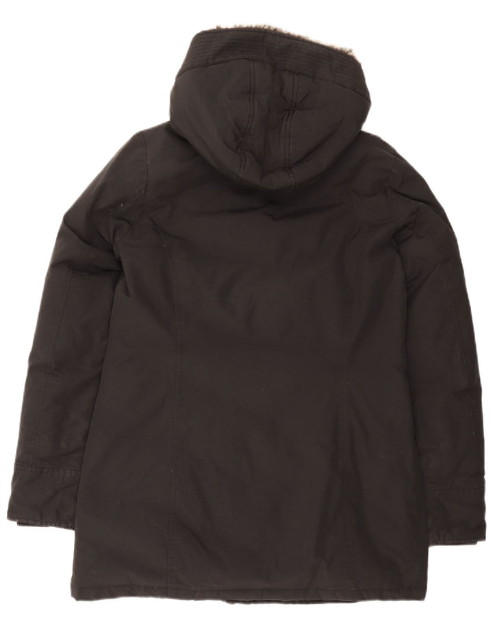 Woolrich Chaqueta acolchada con capucha para mujer UK 44 Mediana Algodón negro