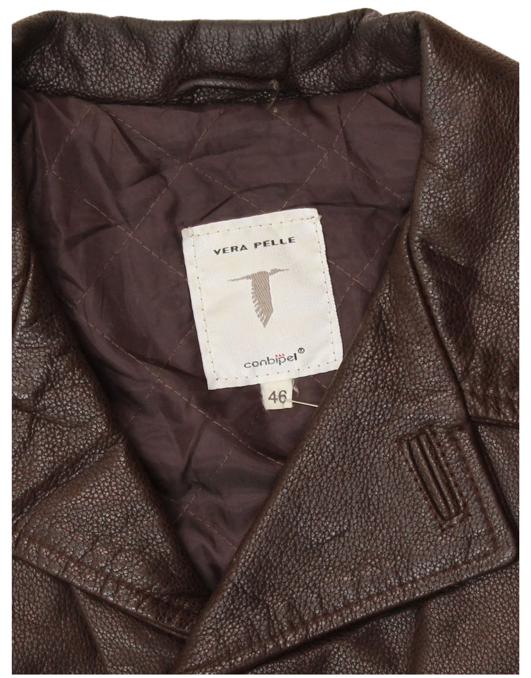 CONBIPEL Chaqueta de cuero para hombre IT 46 Small Brown Leather Classic