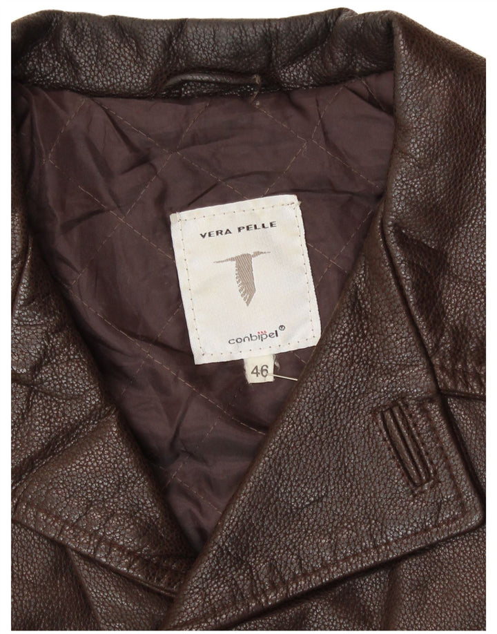 CONBIPEL Chaqueta de cuero para hombre IT 46 Small Brown Leather Classic