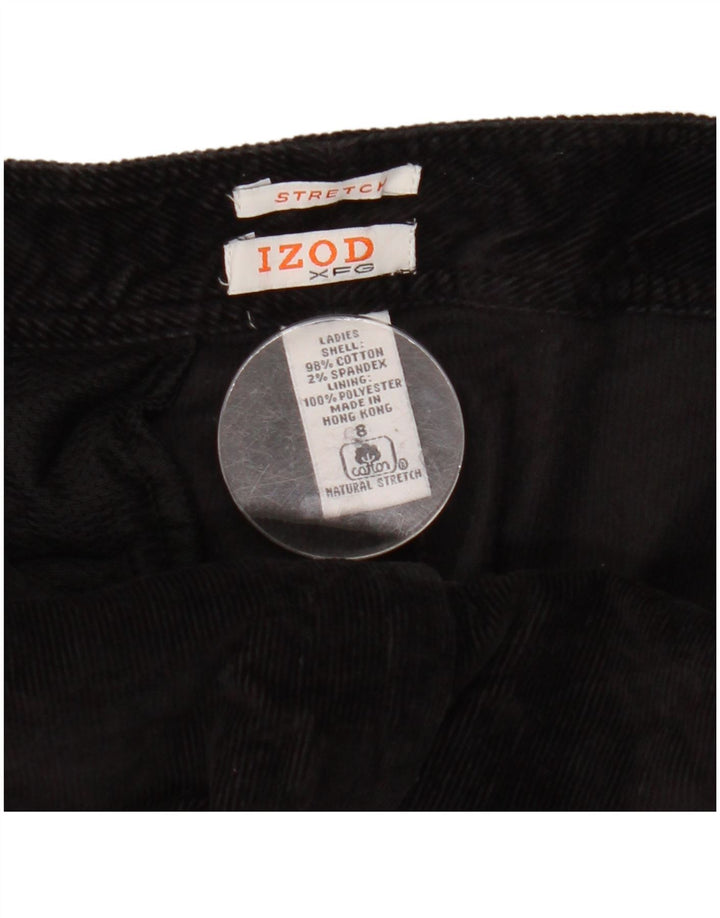 Izod Pantalones Capri Cargo de Pana para Mujer US 8 Medium W30 L22 Algodón Negro