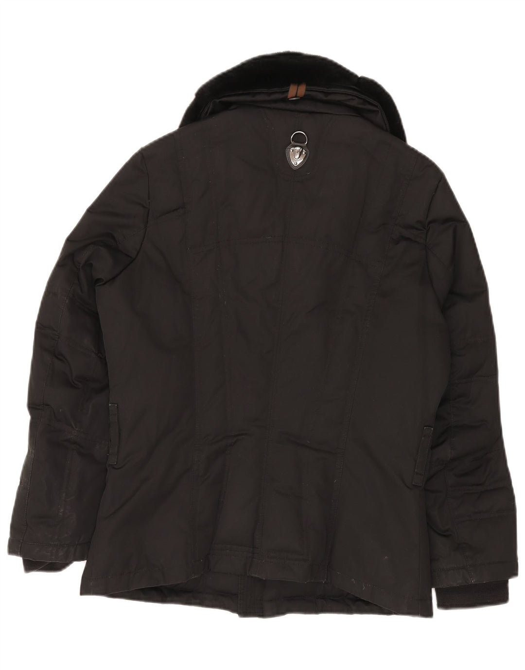 PIERO GUIDI Chaqueta acolchada extragrande para mujer UK 10 Small Black Cotton