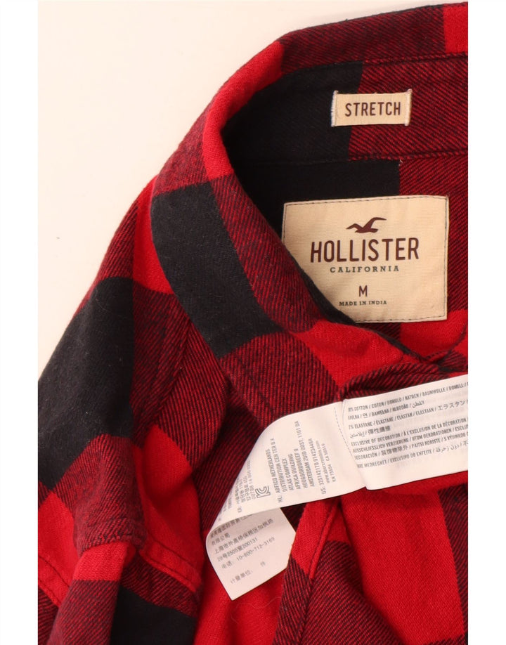 Camisa Hollister Hombre De Franela De Algodón A Cuadros Rojo Medio