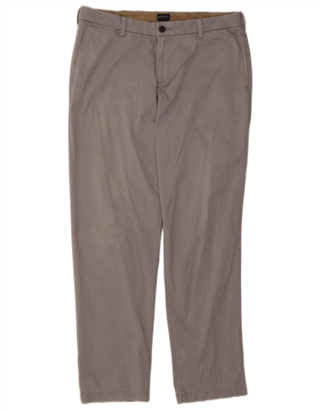 DOCKERS Pantalón chino cónico para hombre W36 L32 Algodón gris