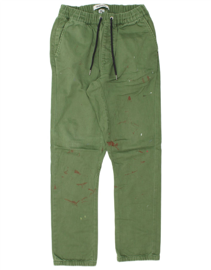 Pantalón chino recto Quiksilver para hombre Medium W30 L30 Poliéster verde