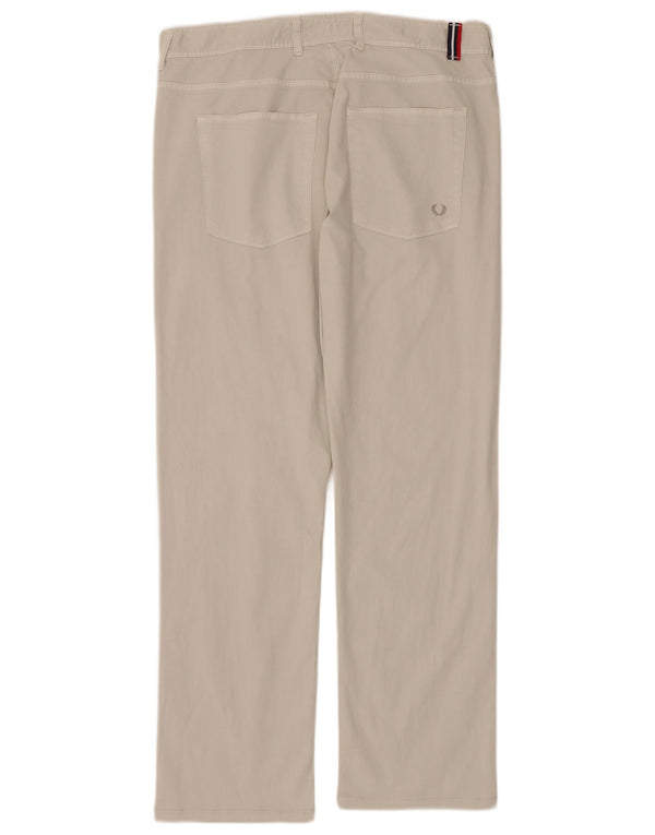 Fred Perry Pantalones Casuales Rectos para Hombre IT 52 XL W34 L30 Algodón Gris