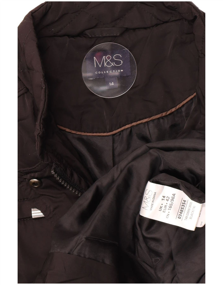 Marks & Spencer Chaqueta acolchada para mujer UK 44 Grande Poliéster negro