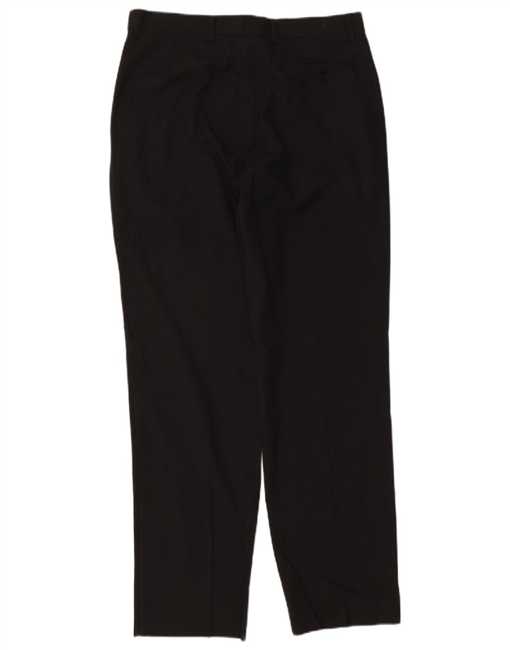 Marks & Spencer Pantalón chino cónico para hombre W34 L33 Poliéster negro