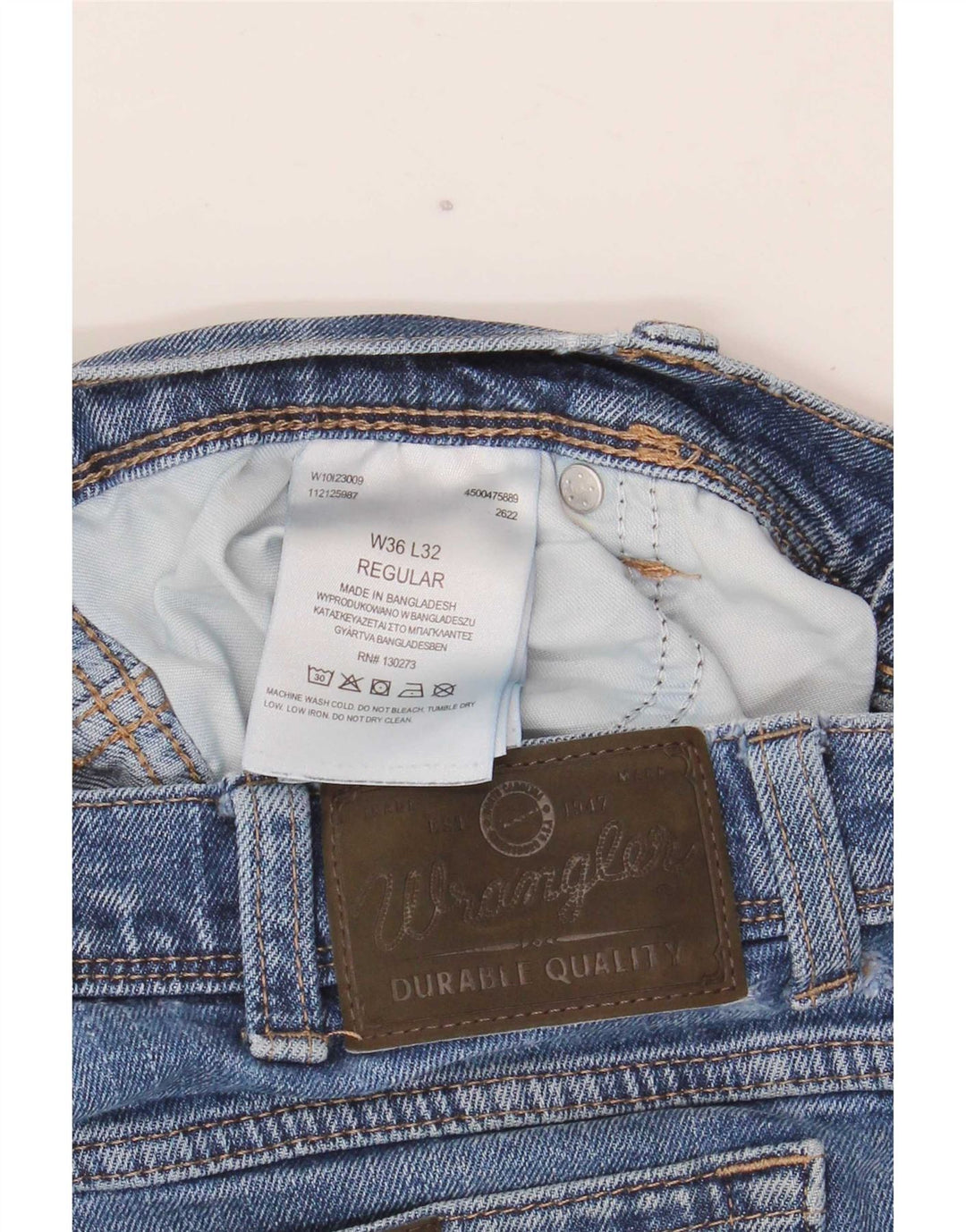Wrangler Vaqueros Rectos Regulares Para Hombre W36 L32 Algodón Azul
