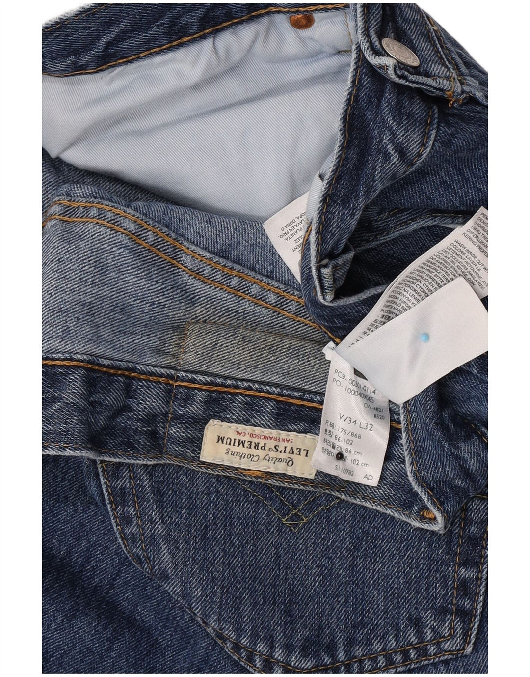Levi's Vaqueros rectos 501 para hombre W34 L32 Algodón azul
