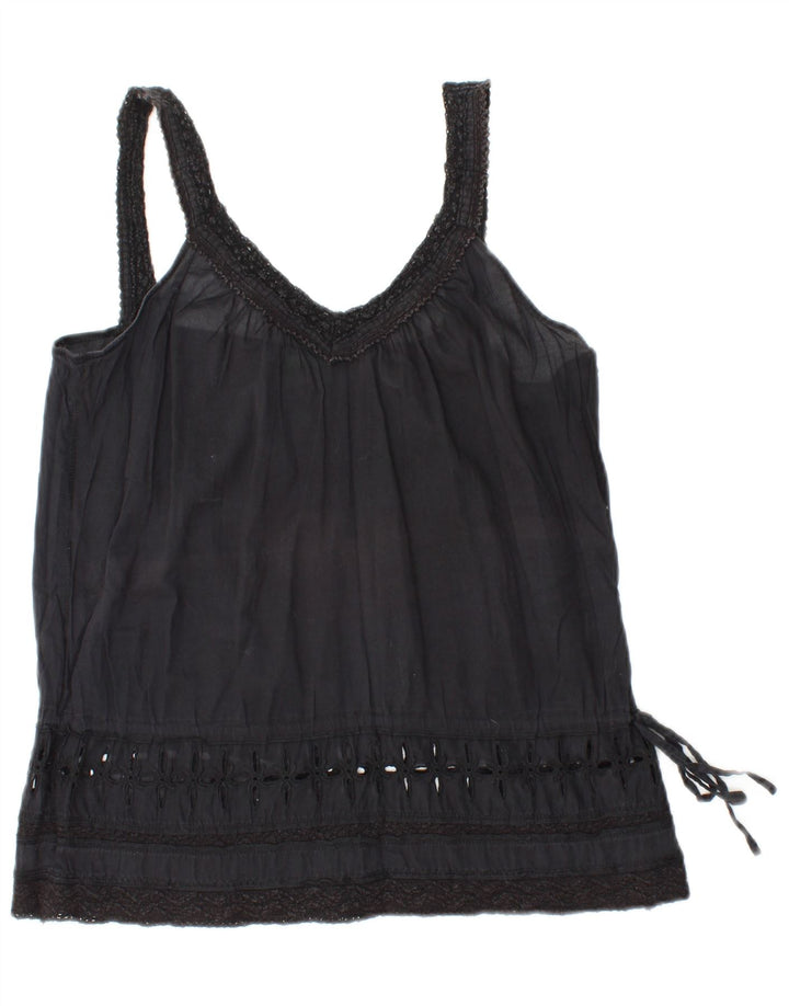 BENETTON Top Cami Mujer UK 10 Small Negro