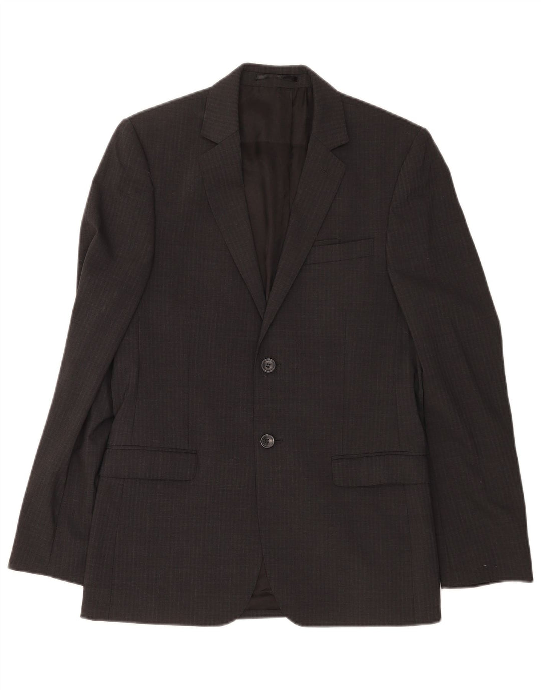 Dkny Chaqueta tipo blazer de 2 botones para hombre UK 38 Lana a rayas gris medio