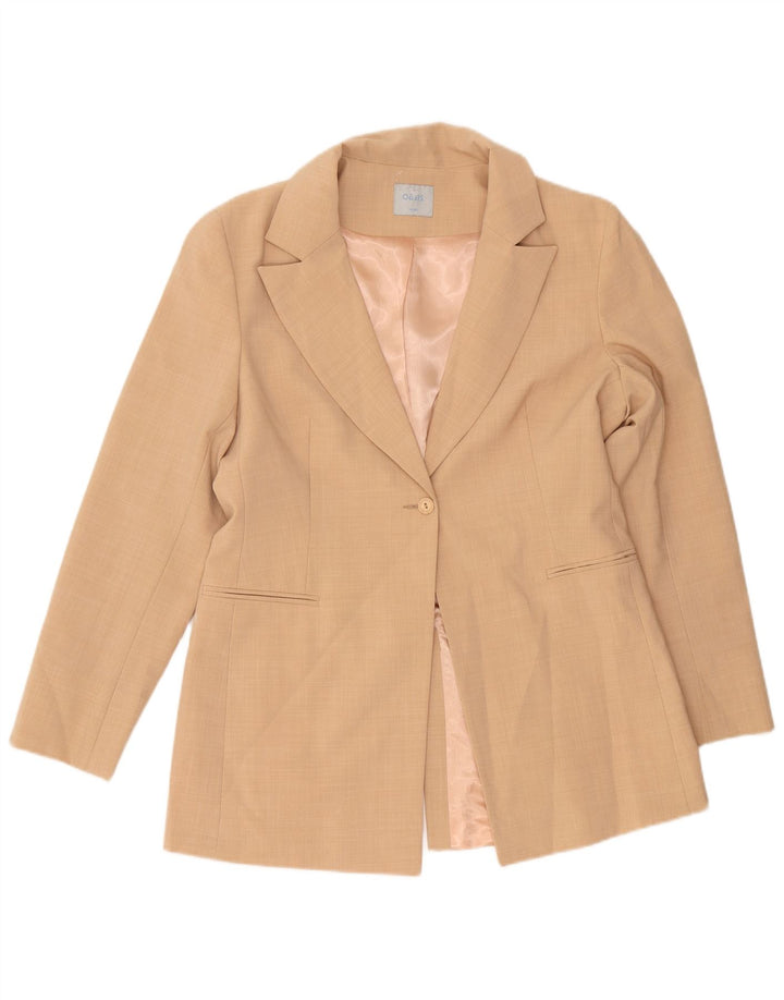 Chaqueta tipo blazer de 1 botón para mujer Oasis UK 44 Poliéster beige medio
