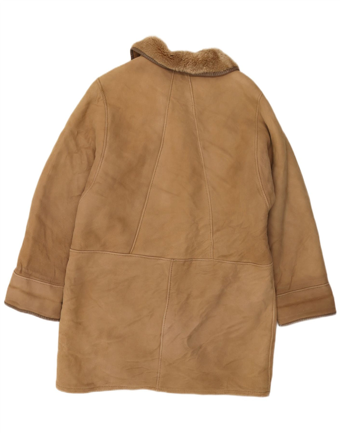 Persona Abrigo de piel de oveja para mujer Talla 21 Piel de oveja beige mediana