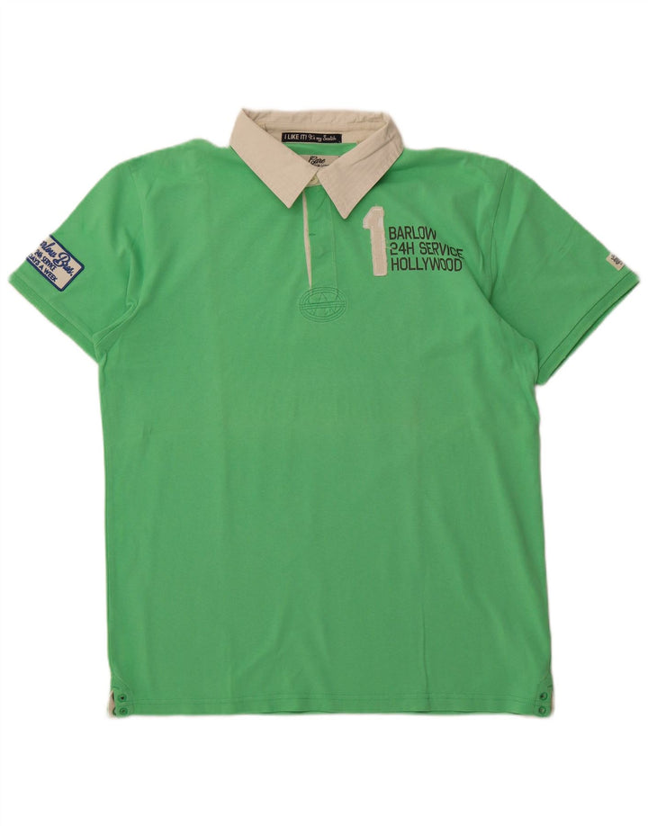 SCOTCH & SODA Polo de rugby gráfico para hombre XL Algodón verde