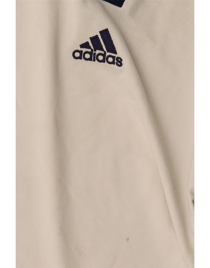 Polo Adidas Hombre Grande Blanco Colorblock Poliéster