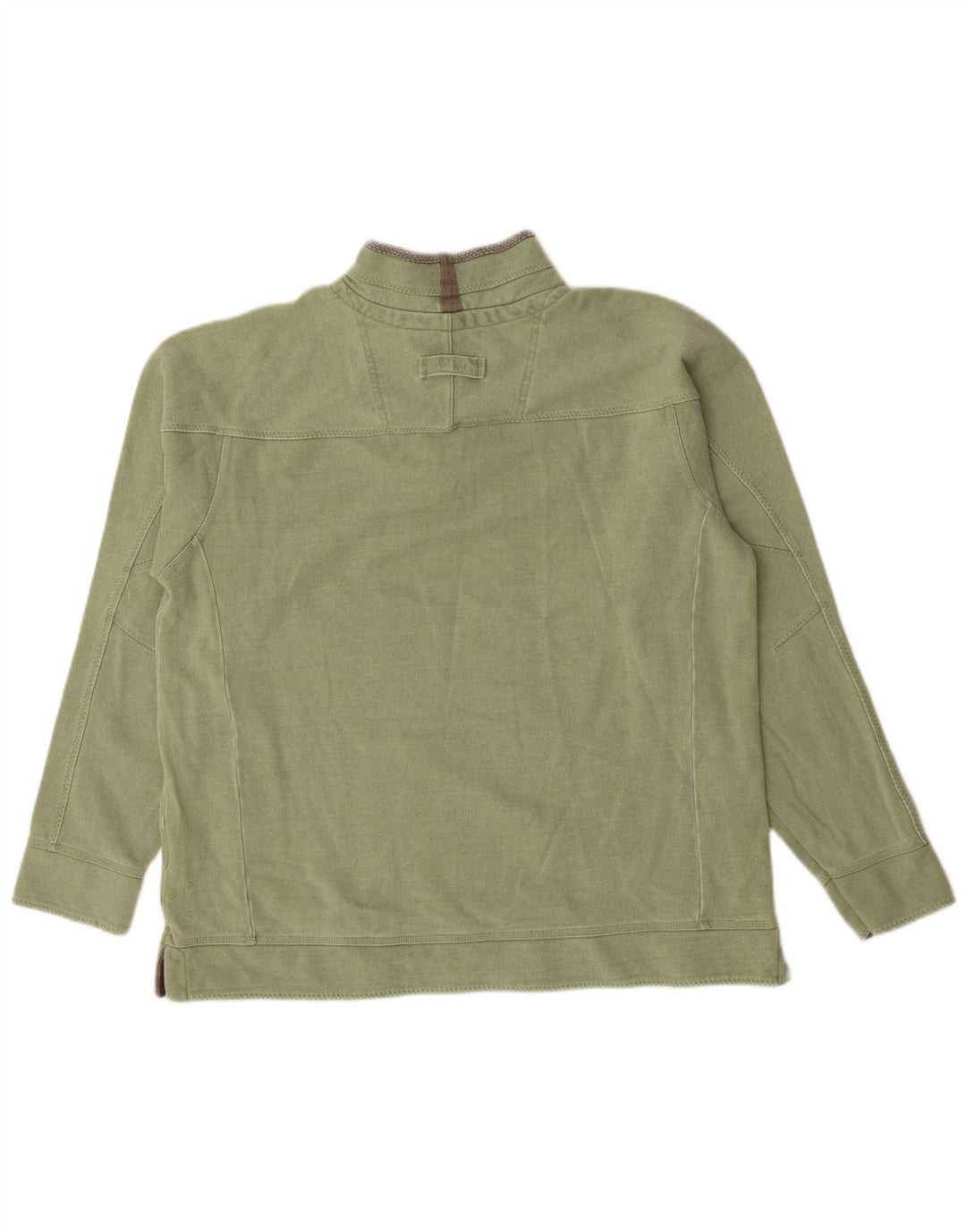 Sudadera con capucha y cuello con cremallera para hombre Fat Face Jersey grande de algodón caqui