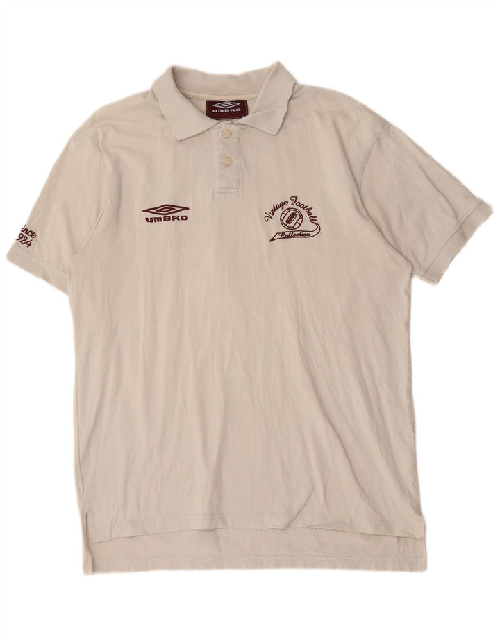 Umbro Polo Gráfico Para Hombre Algodón Blanco Grande