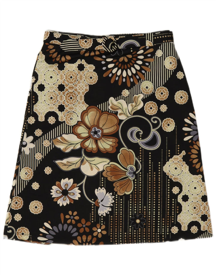 Falda Imperial De Corte A Con Gráfico Para Mujer Mediana W28 Negro Floral