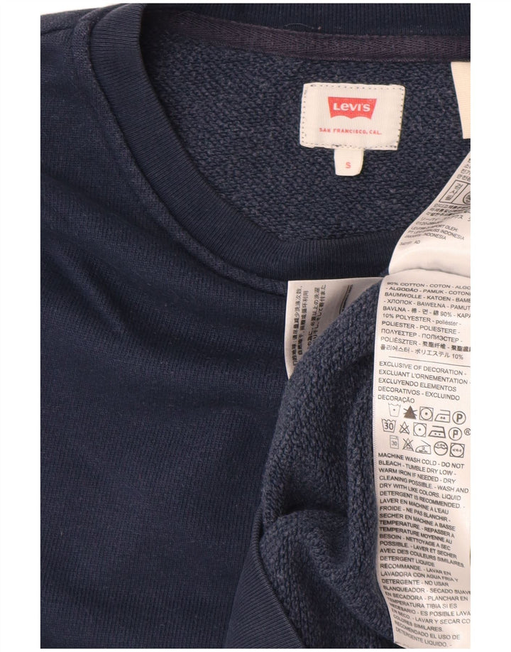 LEVI'S Hombre Sudadera Jumper Small Azul Marino Algodón