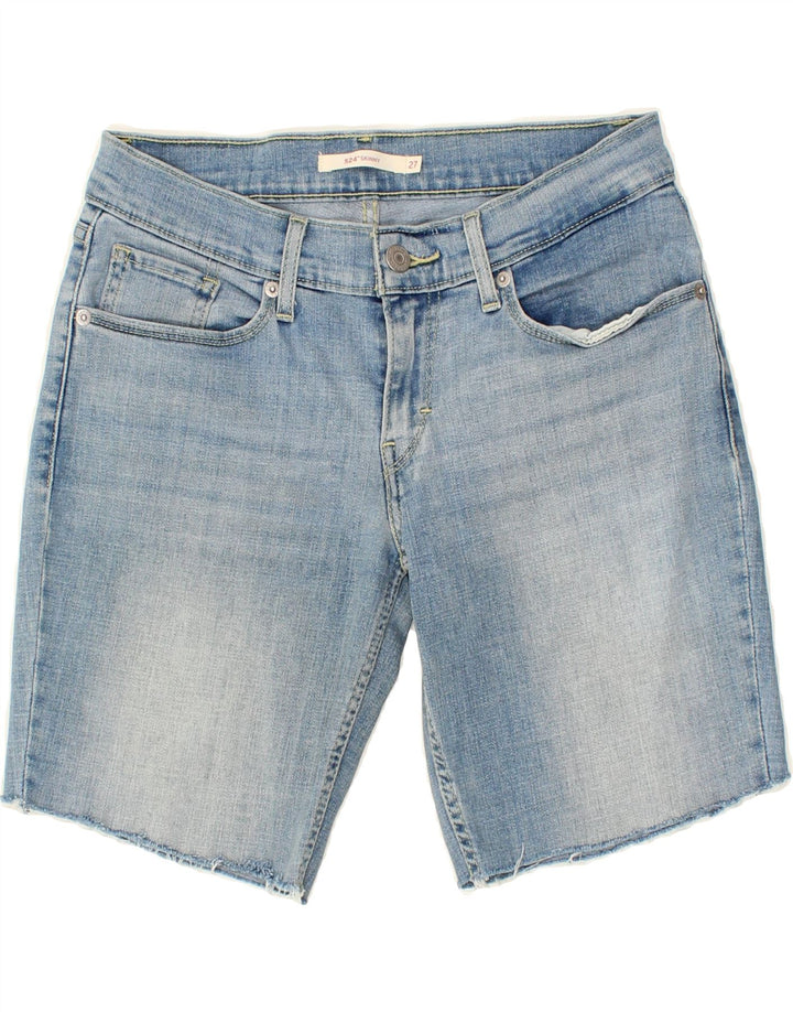 LEVI'S Womens 524 Denim Shorts W27 Small Blue Cotton Vintage Levi's and Second-Hand Levi's from Messina Hembry 