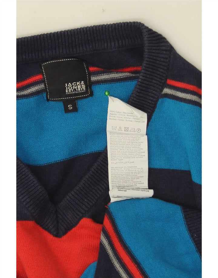 Jack & Jones Jersey con Cuello en V para Hombre, Jersey pequeño de algodón a Rayas Multicolor