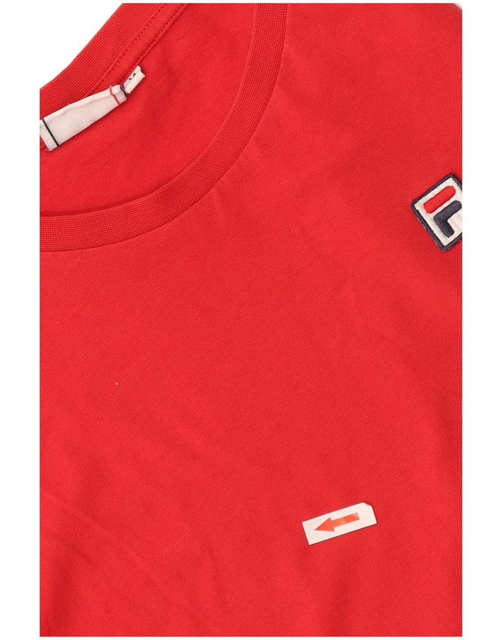 Fila Camiseta para mujer Top UK 14 Medium Red Cotton