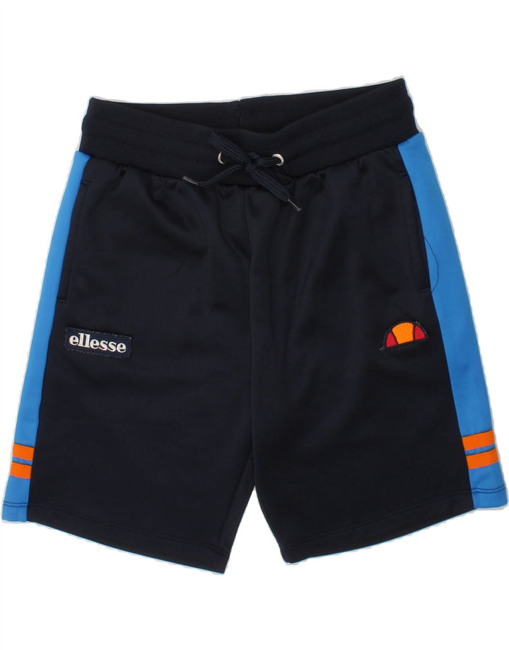 ELLESSE Boys Sport Shorts 12-13 Years  Navy Blue Colourblock Polyester Vintage Ellesse and Second-Hand Ellesse from Messina Hembry 