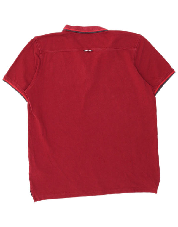 Tommy Hilfiger Polo Slim Fit para Hombre 2XL Algodón Burdeos