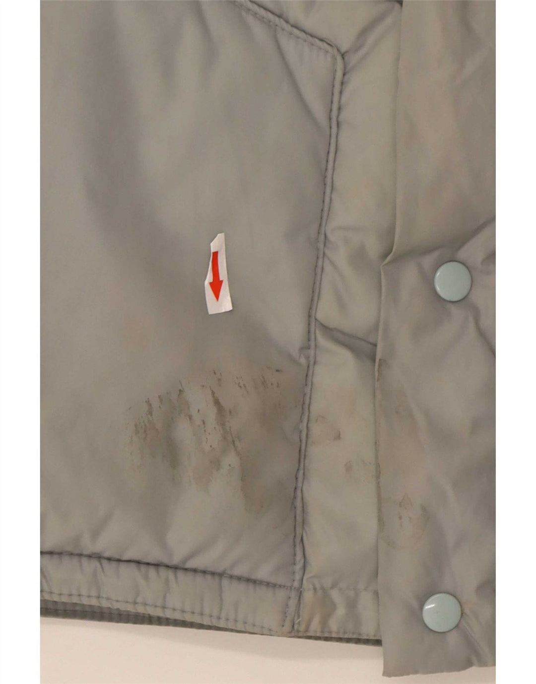 Fiorucci Chaqueta acolchada con capucha para hombre UK 38 Nylon color block gris medio