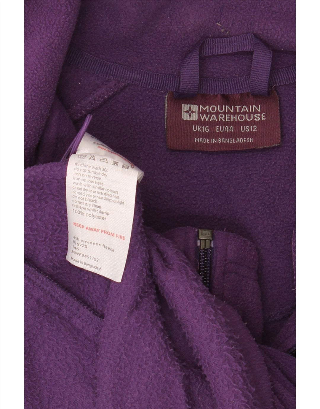 Chaqueta polar para mujer Mountain Warehouse UK 46 Grande Poliéster morado
