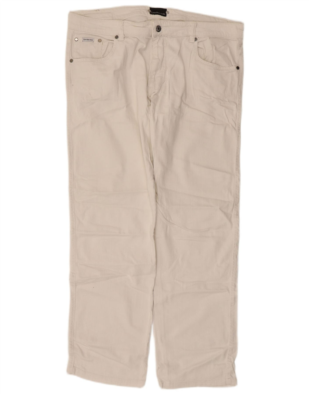 Calvin Klein Jeans rectos para hombre W38 L30 Algodón blanco