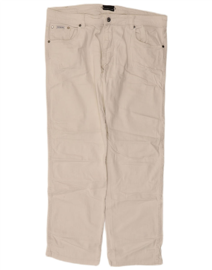 Calvin Klein Jeans rectos para hombre W38 L30 Algodón blanco