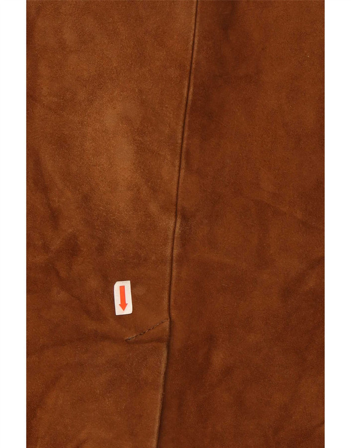 Vintage hombres 3 botones ante Blazer chaqueta IT 50 marrón grande
