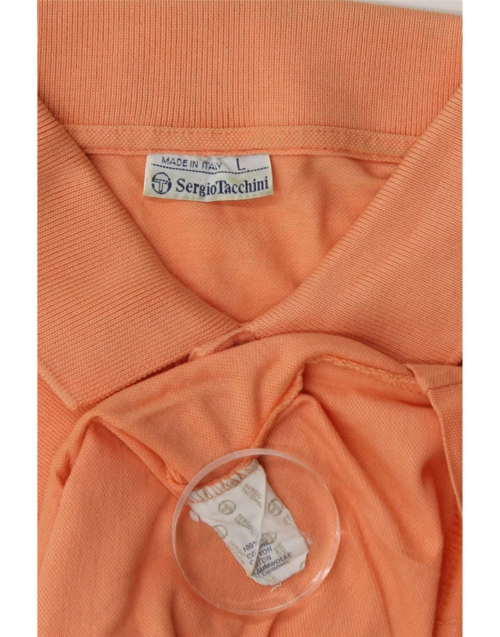 Sergio Tacchini Polo Hombre Grande Naranja Algodón