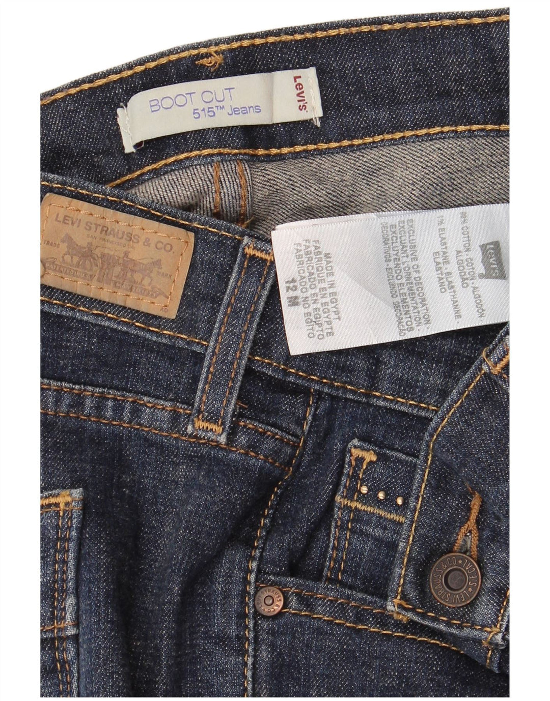 LEVI'S Jeans 515 Bootcut para mujer US 12 Large W34 L32 Azul marino Algodón