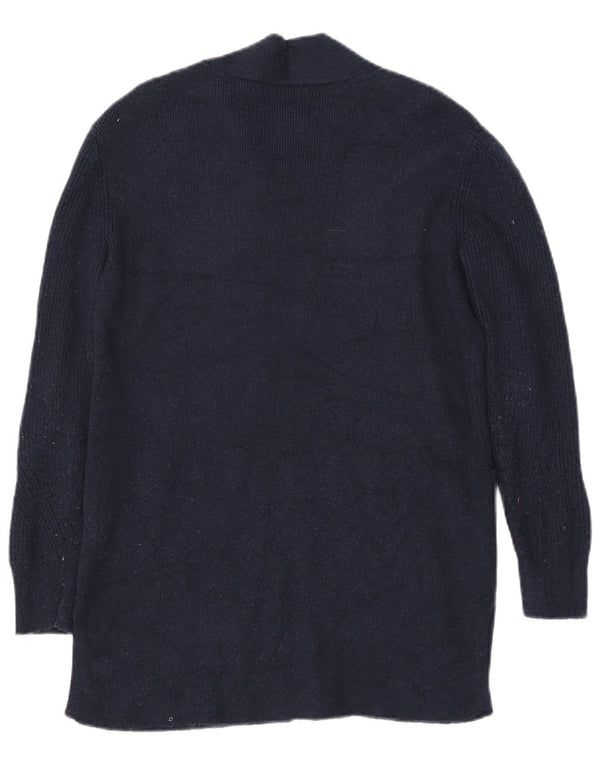 Marks & Spencer Suéter tipo cárdigan abierto largo para mujer UK 10 Small Azul marino