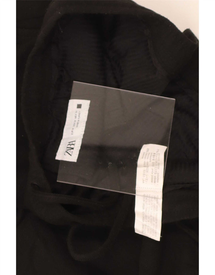 Zara Hombre Shorts Casuales Medianos W30 Poliéster Negro