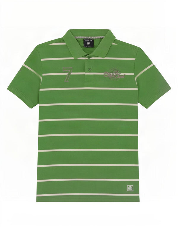 Lerros Polo Estampado De Hombre De Algodón A Rayas Verde Grande