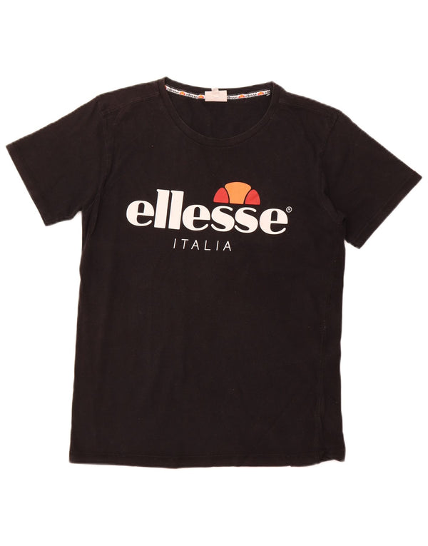 ELLESSE Camiseta gráfica para hombre Top Small Black Cotton