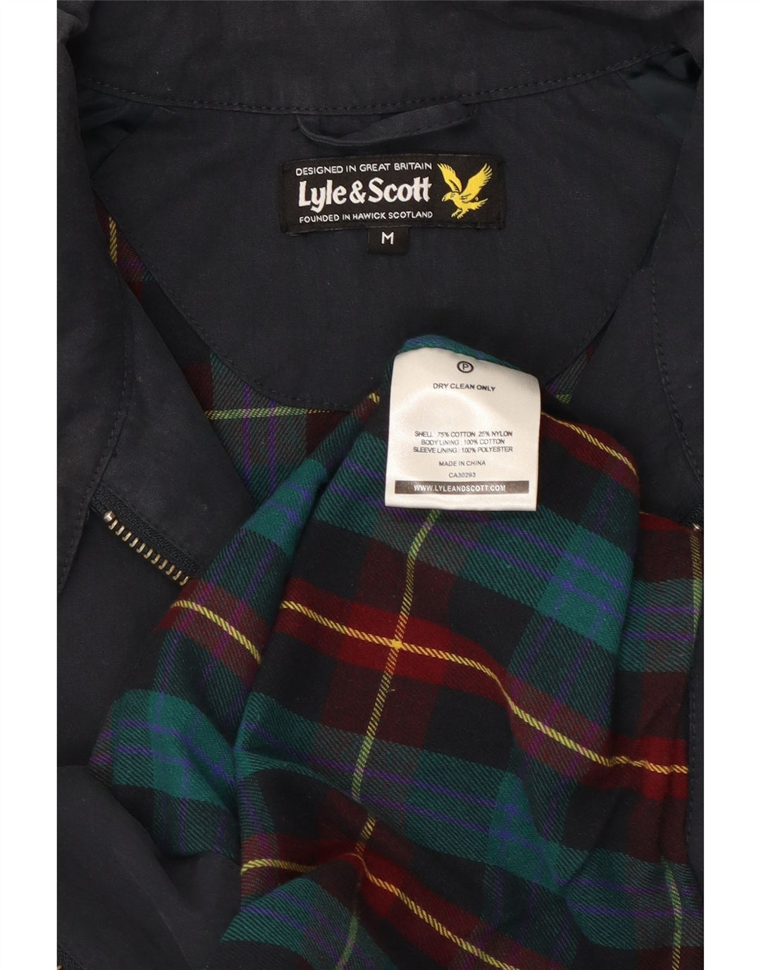 Lyle & Scott Chaqueta Bomber para Hombre UK 38 Mediana Azul Marino Algodón