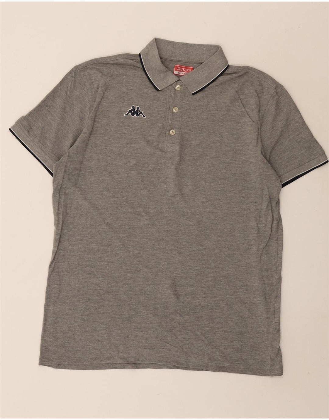 Kappa Polo Hombre 2XL Algodón A Rayas Gris