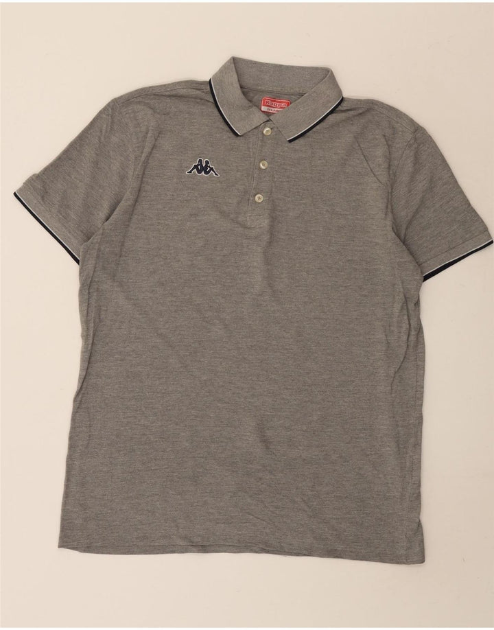 Kappa Polo Hombre 2XL Algodón A Rayas Gris