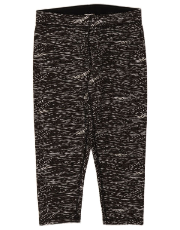 Puma Leggings capri para mujer UK 44 Poliéster a rayas negras medianas