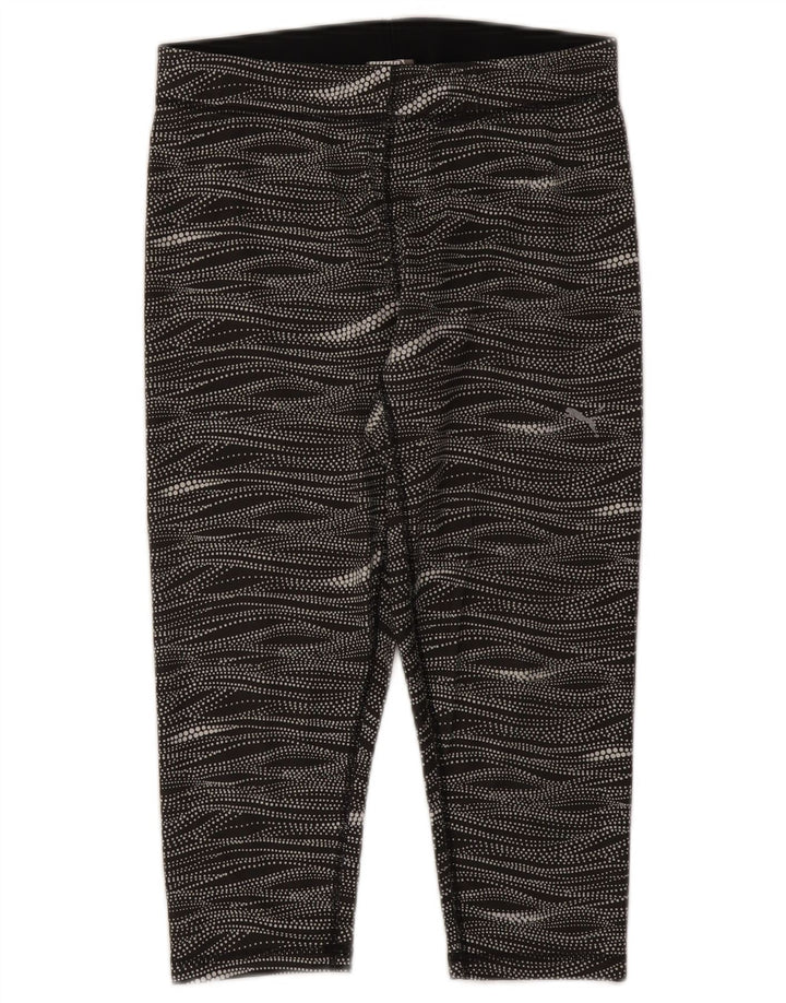 Puma Leggings capri para mujer UK 44 Poliéster a rayas negras medianas