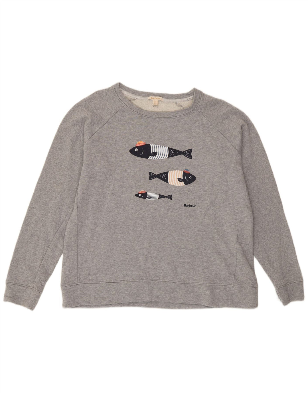 Barbour - Sudadera gráfica para mujer, talla 40, talla grande, algodón gris