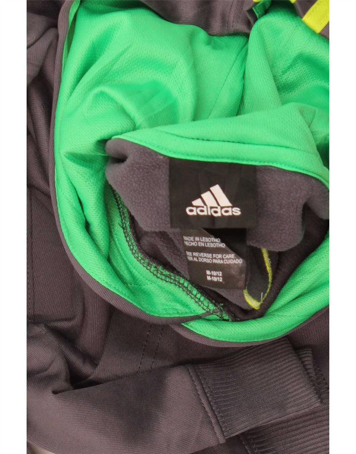 Adidas Hombre Sudadera Con Capucha Gráfica Gris Medio Poliéster Colorblock